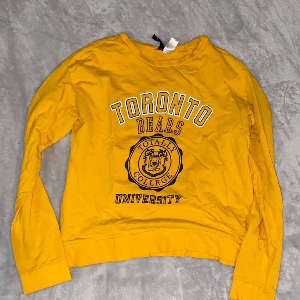 yellow college crew neck